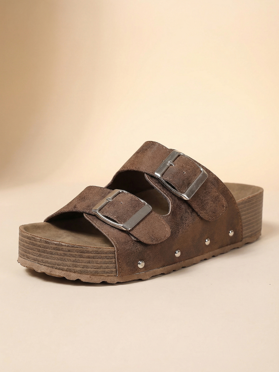 Double Strap Sandal - Brown – Levée