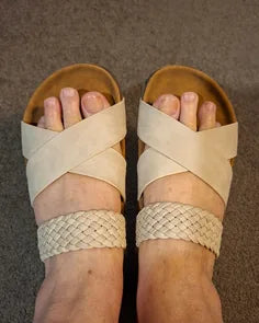 Customer photo from Linda V.: Signature White sandals