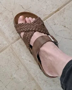 Customer photo from Valerie T.: Buckled Brown sandals